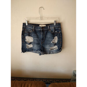 Mudd Juniors Blue Ripped Jean Shorts Size 13